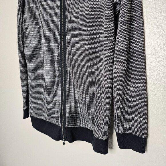 Lou & Grey Size Small Grey Heathered Crew Neck Sweater Zipper Back Pull Over - Picture 8 of 8